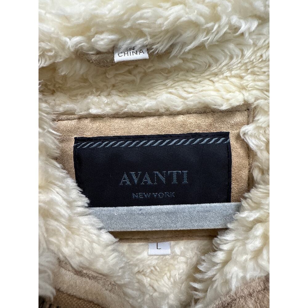 Avanti Vintage 90s Penny Lane Faux Fur Camel Suede Leather Jacket Size Large - Picture 9 of 10